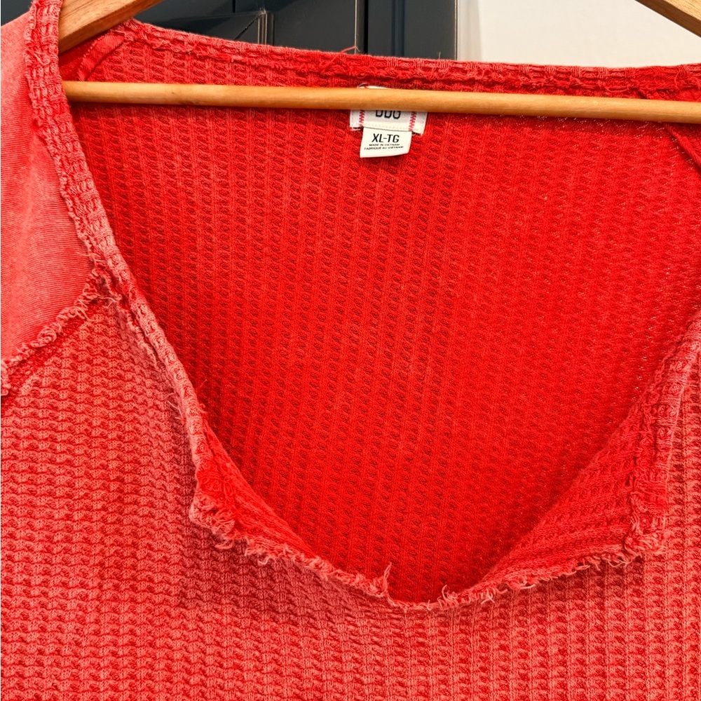 BDG oversized Orange Waffle Knit Top - Picture 3 of 6